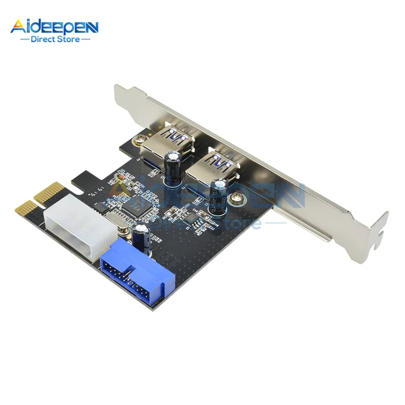 1 шт. PCI Express USB 3,0 2 порта плата адаптера управления с адаптером карты управления 4-Pin& 20 Pin