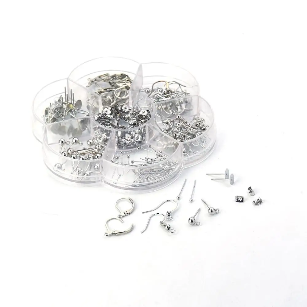

8Seasons Zinc Alloy Ear Wire Hooks Earring Findings Silver Color DIY Jewelry 20mm x18mm - 5mm x 3.5mm, 1Box (Approx 260 PCs/Box)