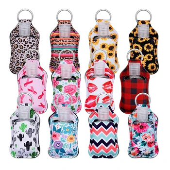 

Hand Sanitizer Keychain Holder Travel Bottle Refillable Containers 30ml Flip Cap Reusable Bottles With Keychain Carrier Fashion