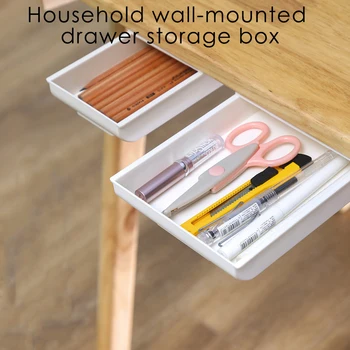 

Pencil Drawer Box Self Adhesive Under Desk Drawer Organizer Table Storage Box Holder Case Storage Box Finishing Box Office