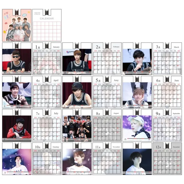 Kpop Bangtan Boys Bp Exo 2022 Table Calendar Txt Stray Kids Twice Seventeen New Year Desk Calendar Agenda Organizer Planner Book|Jewelry Findings & Components| - Aliexpress