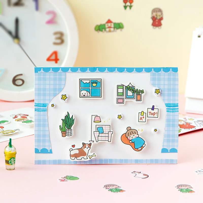 40 шт/1 лот Kawaii канцелярские наклейки s мультфильм девушка дневник планировщик путешествия декоративная наклейка на мобильный телефон Скрапбукинг DIY стикер для рукоделия
