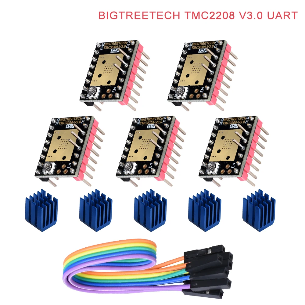 Шаговый двигатель BIGTREETECH TMC2209 UART TMC2208 драйвер Stepsticks бесшумная VS TMC2130 TMC2100 для SKR V1.3
