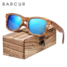 Мужские и женские солнцезащитные очки BARCUR с деревянной зеброй, мода, деревянные солнцезащитные очки ручной работы, поляризационные Дизайнерские летние стильные женские очки