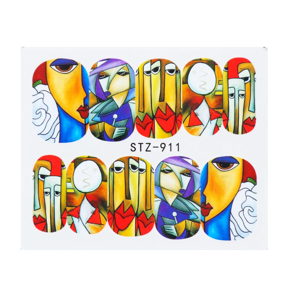 1 шт очаровательные сексуальные женские Переводные картинки с абстрактным дизайном для лица наклейки для ногтей декоративные Обертывания для ногтей SABN025 - Цвет: STZ-911