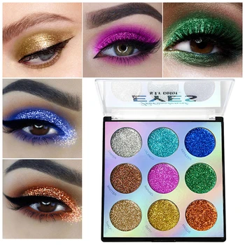 

2019 New Diamond Glitter Eyeshadow Palette 9 Colors Makeup Shimmer Metal Eye Shadow Shine Pigment Cosmetic