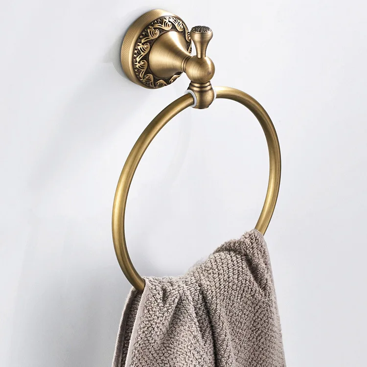 

European Style Vintage Brass Towel Ring Retro Towel Rack Hardware Accessories Towel Hook Ring Towel Rack Excellent