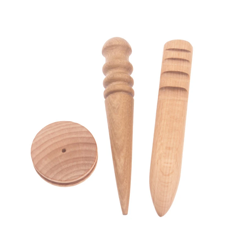 Hand Made Multi-Size Burnishing Rod For Handwork Leather Craf For Leather Craft Edges Slicker Round Wood Diy Craft Tool