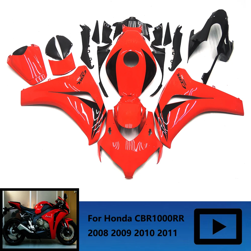 

Для Honda CBR1000RR 2008 2009 2010 2011 комплект пластиковых обтекателей для мотоциклов, CBR1000 RR Cbr1000rr 08-11 защитный чехол для автомобиля