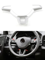 Garniture de volant pour Skoda Karoq, autocollant de décoration en ABS chromé, accessoires d'intérieur 
