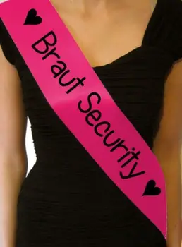 

Rosa Braut Security Scharpe Sash Hot Pink Bride Security Hen party sash EXTRA LANG 160cm