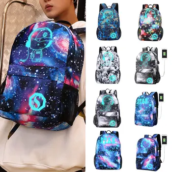 

Waterproof Luminous Anime Notebook Laptop Backpack Anti-theft School Bag with USB Charging Port HUG-Deals