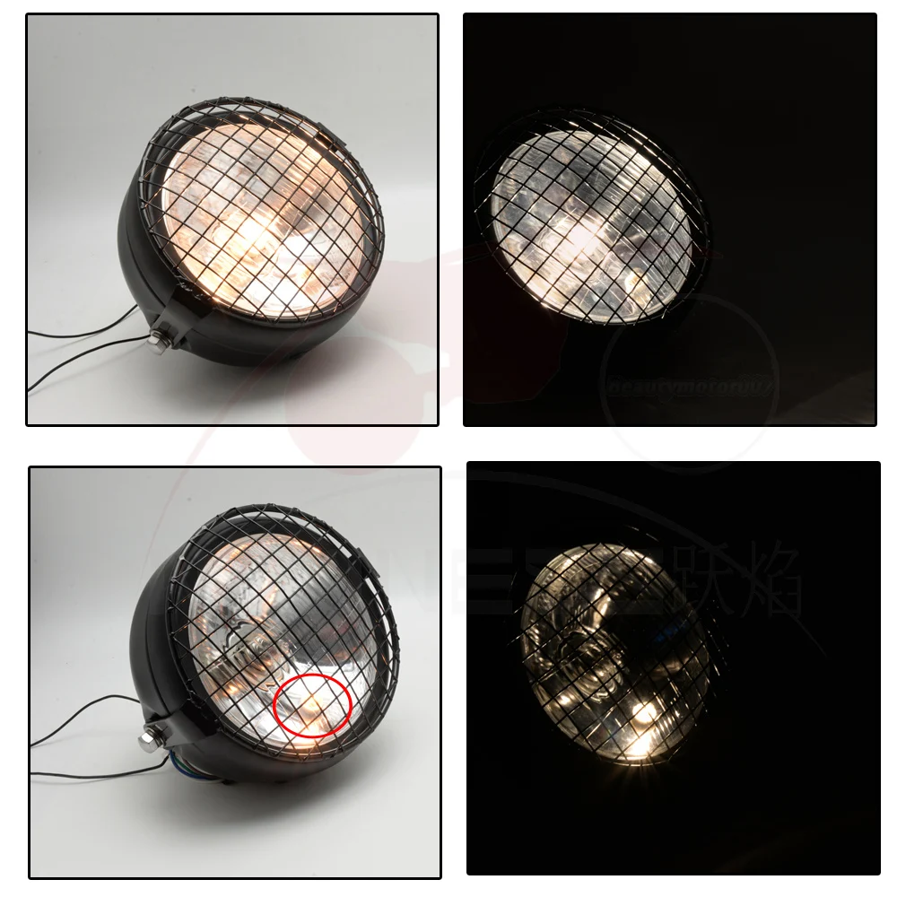 Мотоцикл ретро металлическая сетка 35 Вт галогенная передняя фара маска наборы для CG125 GN125 Harley Кафе Racer Honda