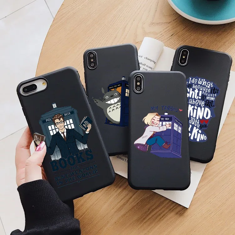 Doctor who black TPU soft Silicone phone case for iPhone 12pro 11ProMax X XR XS Max 8 8Plus 7 7Plus 6s 6Plus 5 SE 12mini shell | Мобильные