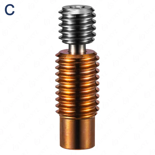 CR-6 SE V6 Volcano Hotend Bi-Metal Heatbreak Titanium Alloy+Plated Copper Bimetal Throats for Anycubic Creality 1.75mm Filament C