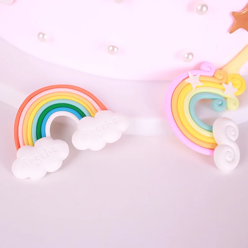 Rainbow Cloud Cake Topper Unique Cupcake Wrapper Wedding Party Birthday Decor Birthday Party Wedding Favor Supplies