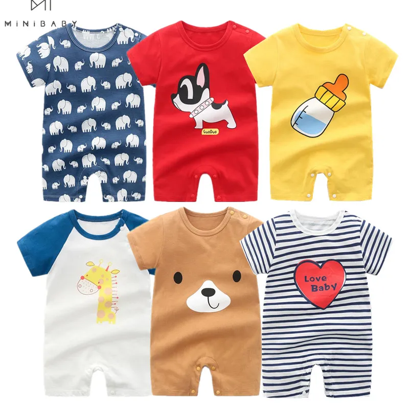 2021 Summer Baby Romper Short Sleeve Cotton pajamas Newborn clothes for boys jumpsuit