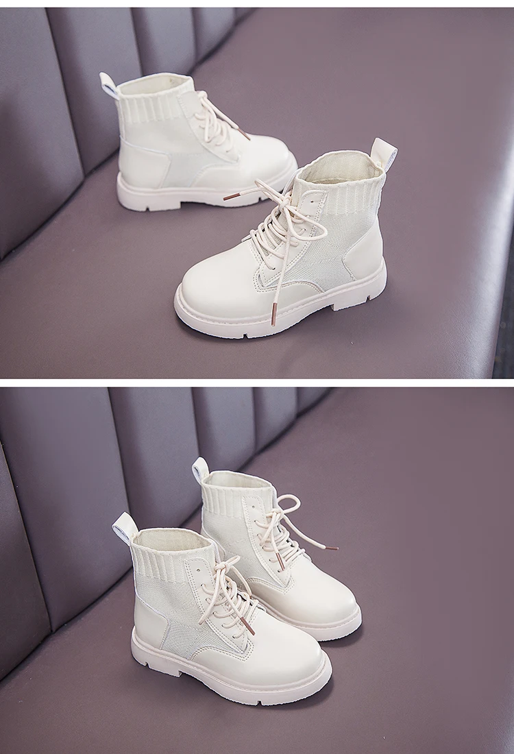 Sialia Lace-up Children Shoes For Girls Boots Kids Shoes Boys Boots Spring Autumn Cotton Fabric Ankle Fashion bota infantil