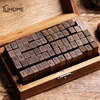 70pcs DIY Number Alphabet Combination Letter Stamp Diary Ablum Wedding Letter Wood Rubber Stamp Set with Vintage Wooden Box Gift ► Photo 1/5