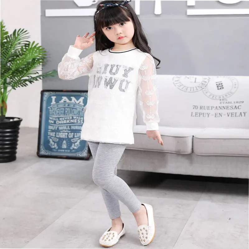 

BOY'S GIRL'S Pants Baby Children Modal Leggings Outer Wear Spring And Autumn Thin Lace Capri Crawler