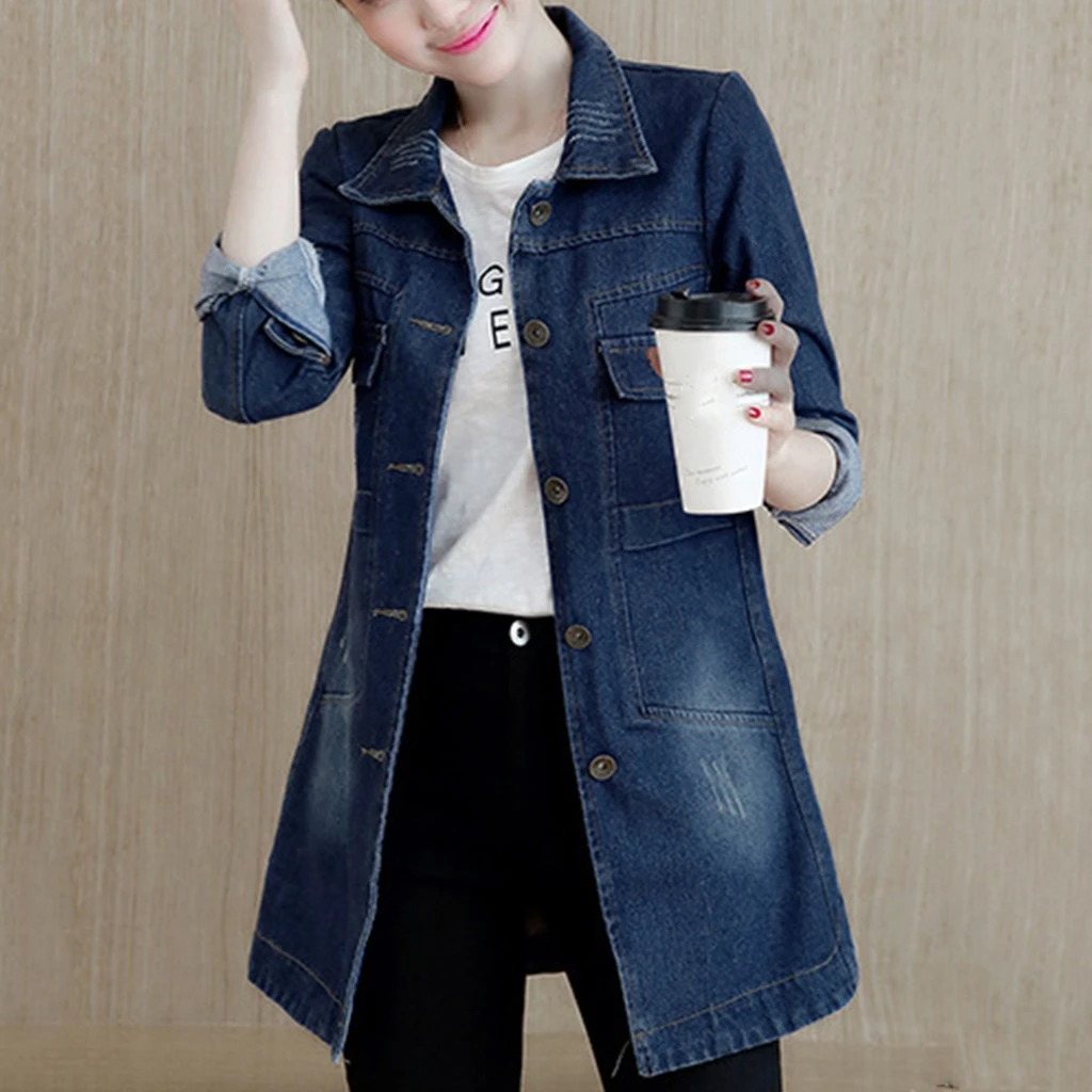 long denim coat ladies