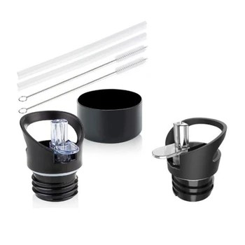 

1 Set Kettle Straw Cap for Hydro Flask Kettle Straw Cap with Straw and Brush Compatible with Most Sports Water Bottles