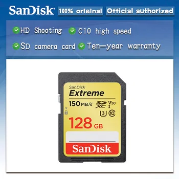 

Sandisk SD Card 32gb Extreme V30 Class 10 U3 SDHC Memory Card Speed Up to 90MB/S SD 32 gb for DSLR 4K FullHD Professional Camera