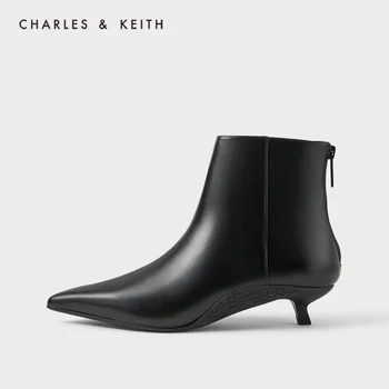 

CHARLES＆KEITH New Arrival for Autumn 2020 CK1-90580119Women Boots casual zipper pointed mid heel ankle boots