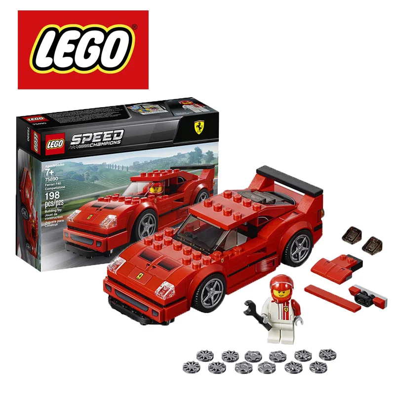 

LEGO Speed Champions Ferrari F40 Competizione 75890 Building Kit (198 Pieces) Lego Ninjago Building Blocks DIY Educational