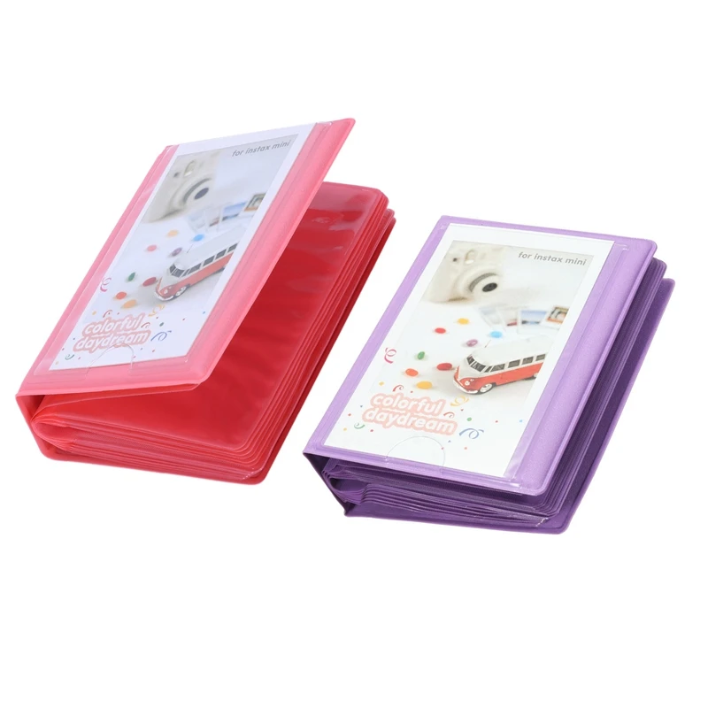 2 предмета 3 дюймов Мини 28+ 1 карманы фотоальбом Коробка Для Хранения Чехол для Polaroid FujiFilm Fuji instant-фиолетового и розового цвета