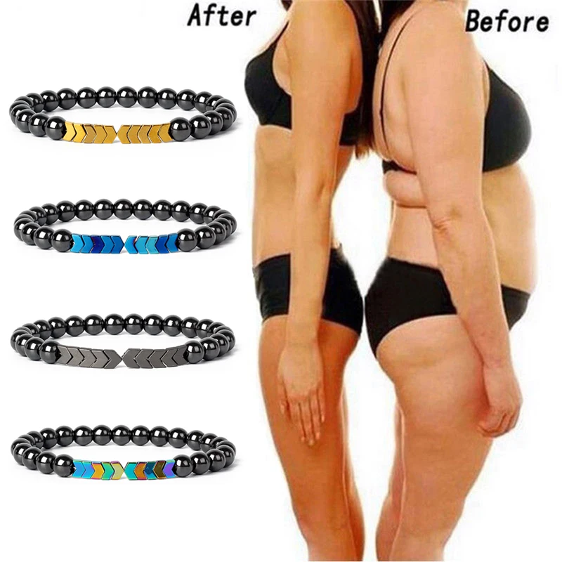 Hematite Magnetic Bracelet Man Weight Loss Bracelet Natural Stone Magnetic Bracelet Slimming Woman Health Care Therapy Jewelry