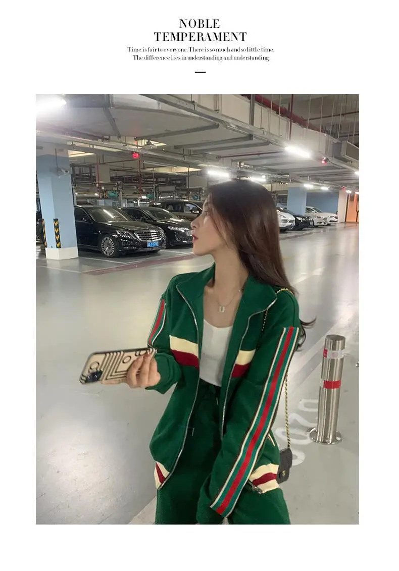 elegant pant suits Leisure Sports Suit Women's 2021 New Autumn Fashion Temperament Age Reduction Vests Pants Slim Slim Two-piece Set ladies pant suits