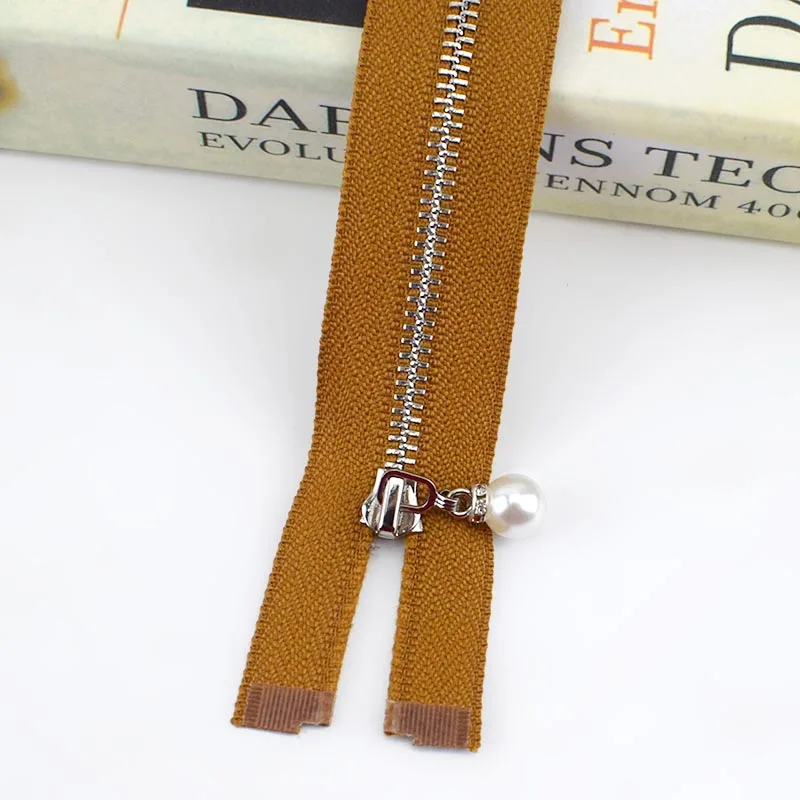 CAMEL Meetee 2pc Close 20 см с открытым концом 40/50/60/70 см 3# металлическая молния с жемчугом слайдер застежки-молнии для шитья одежды и платьев, обуви по индивидуальному заказу аксессуары - Цвет: CAMEL