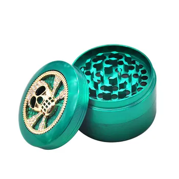 

New four-layer diamond smoked grinder 63mm4 piece with pollen catcher durable zinc alloy spice heavy herb grinder