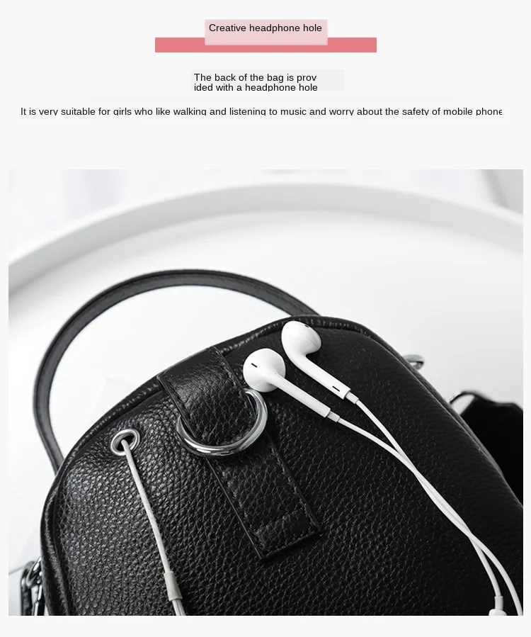 2021 Spring Contrast Color Cow Leather Women Bag Pack Korean Soft Leather Mini Backpack Preppy Style Girl School Bag 3 Strap