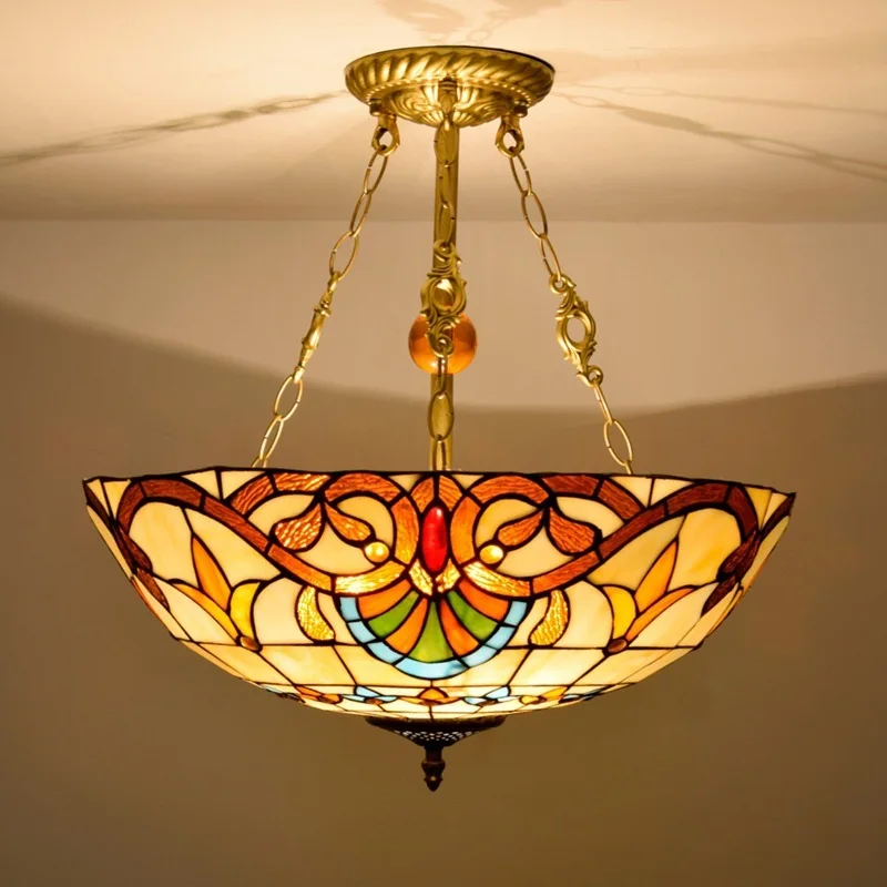 

50 cm baroque Europe type restoring ancient ways tiffany stained glass pendent lamp sitting room dining-room the bedroom