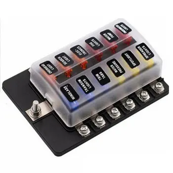 

12 Way Standard Blade LED Fuse Box Holder With Failure Light Car Marine For Car Auto Accessories Blade Fuse Box