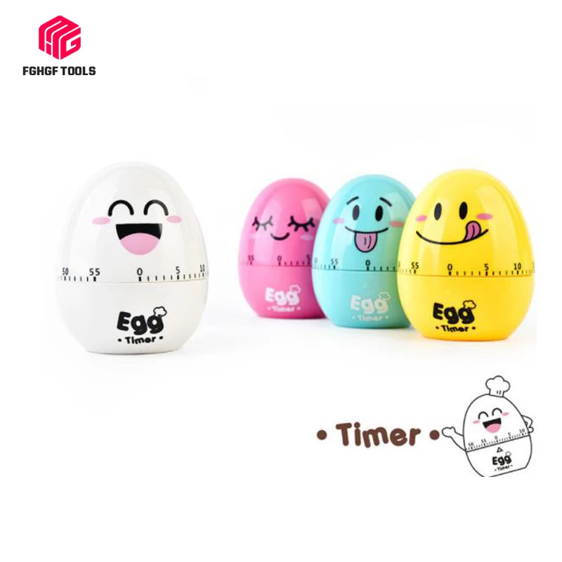 

FGHGF Creative Egg Timer 60 Minutes Cute Cartoon Kitchen Cooking Clock Alarm Mechanical Home Decor hourmeter