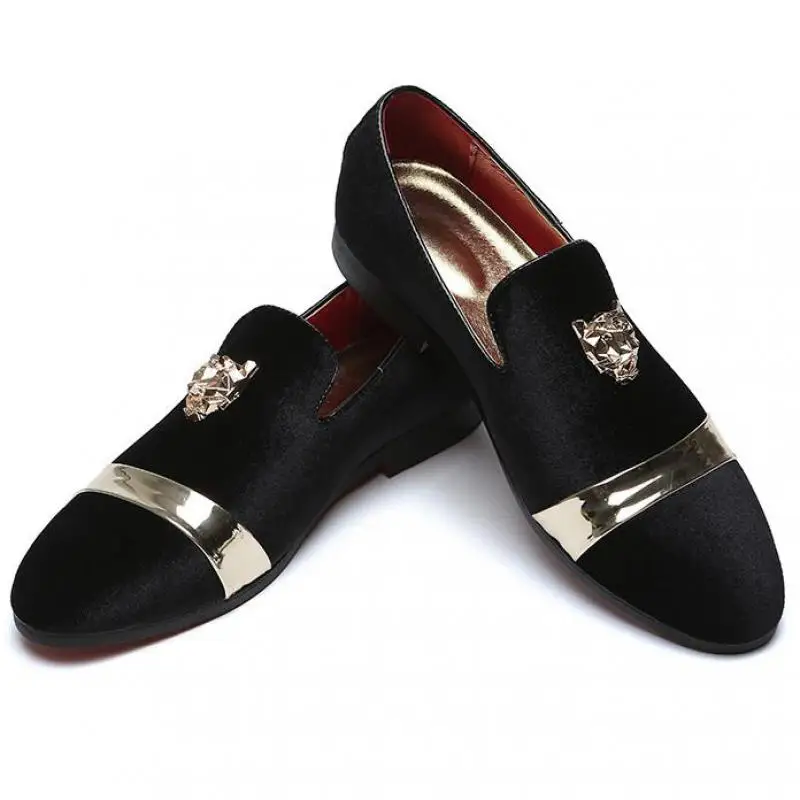 

37~48 Large Size Metallic Loafer Men Suede Leather Shoes Patchwork Pointed Toe Slip On Dress Weddings Shoe Formal Flat Loafers