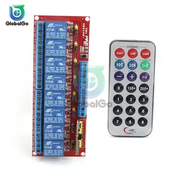 

DC 5V 12V 8 Channel Multi-function Infrared Remote Control Relay with Dual Trigger Two-way Driver IC Module Bidirectional