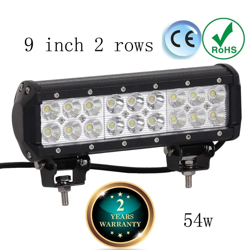 

10 - 30V 54W LED Light Bar 30 Degree Spot Car Work Lights for Truck Vehicle 6000K White light