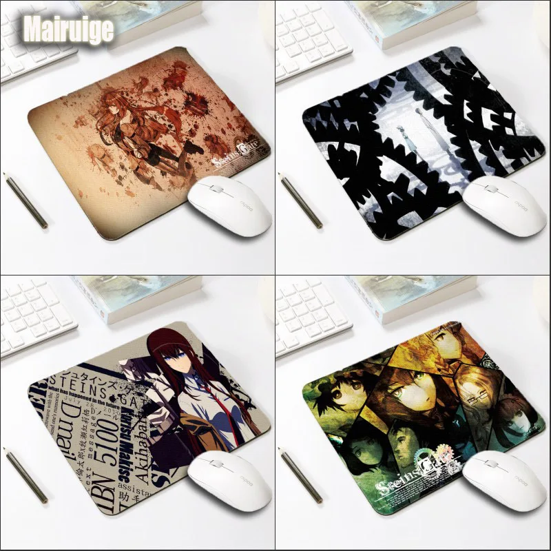 Mairuige, Новое поступление, Аниме Коврик для мыши Steins Gate, художественный узор, печатный коврик для мыши для самостоятельного изготовления, поддержка, настраиваемая игровая клавиатура, коврик для мыши