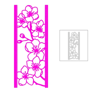 

2020 New Plant Branches Flower Background Edge Sewing Thread Embossing Metal Cutting Dies Cut For DIY Card Scrapbooking Making