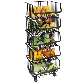 

Kitchen shelf vegetable rack floor multi-layer dish rack storage storage supplies vegetable basket rack stroller