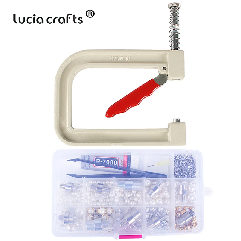 Skup 1 zestaw partia instrukcja okrągły Pearl Fixing Instrument szycia koralik dołączyć maszynę do odzieży, dekoracja ubrań frezowanie dostaw zestaw J0229