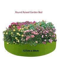 Round Raised Garden Bed 100 Gallon Plant Grow Bag Heavy Duty Fabric Round Planter Pots Planting Container for Flowers Gardening