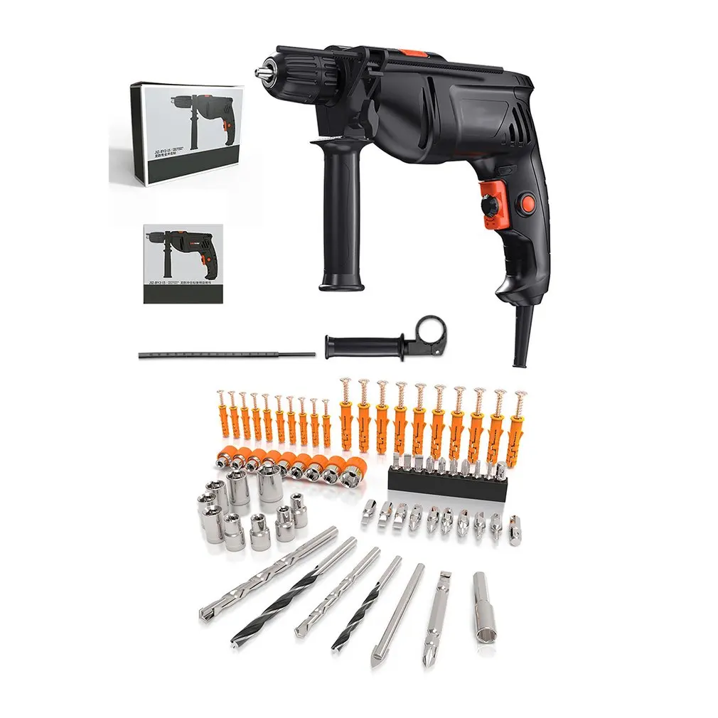 

Electric Screwdriver Rechargeable Impact Drill kit Impact Hand Drill Hammer Multi-function Woodworking Power Tool