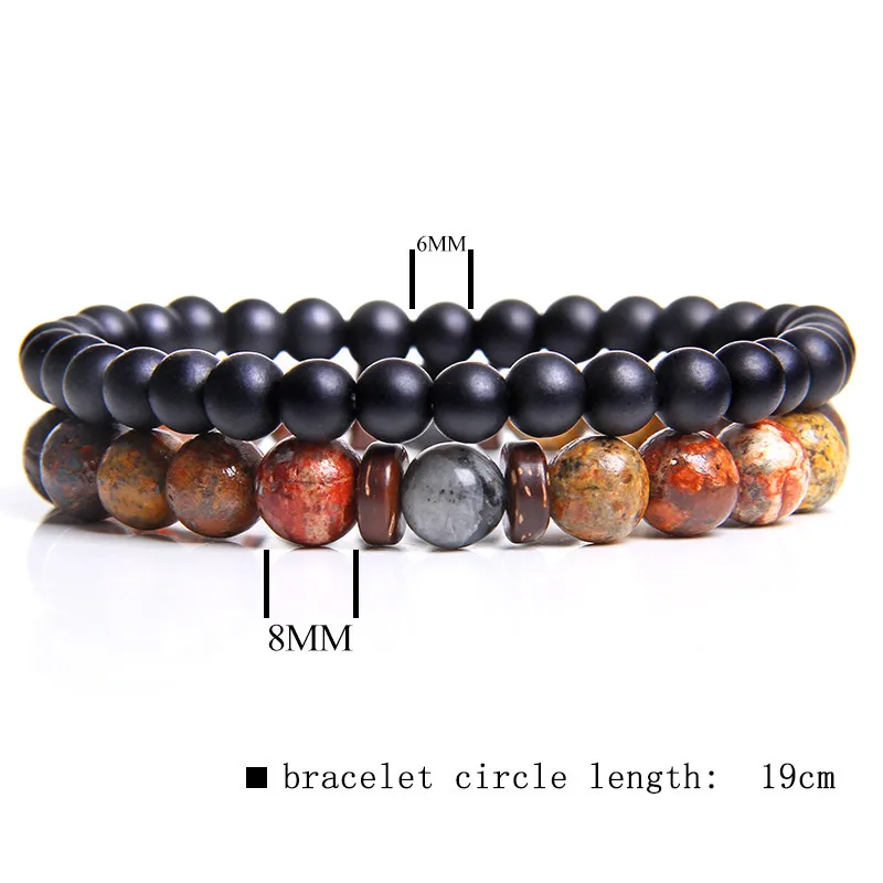 Модные мужские наборы браслетов, Модный классический браслет ручной работы из черного оникса, украшенный бусинами, для Мужчин, Ювелирные изделия, подарок, Pulsera Hombre