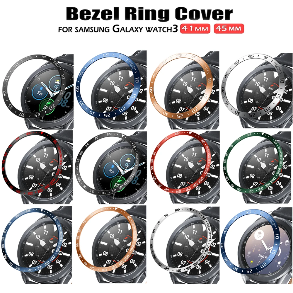 2in1 Bezel Ring + Case for Samsung Galaxy Watch 3 41mm 45mm TPU Protector Cover Anti-Scratch Stainless Steel Decorative Frame smart watch,smart watch case,watch screen protector case,watch protector case