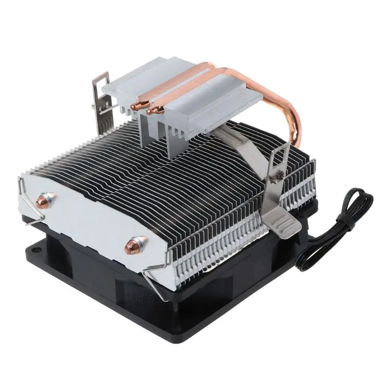 Охладитель процессора 2 медные тепловые трубы 4Pin Вентилятор охлаждения процессора с 5 цветами света для LGA 1151/1155/1156/AM2+/AM3+/AM4